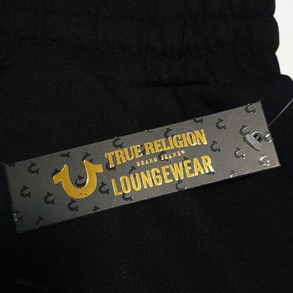 TRUE RELIGION men's fleece pajama pants monogram Logo lougewear - Picture 2 of 4